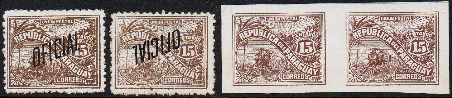 Paraguay 1886 Official stamps Second Printing 15c Train